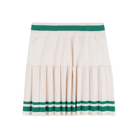 Cream - Front - Kids Around Girls Pleated Tennis Mini Skirt