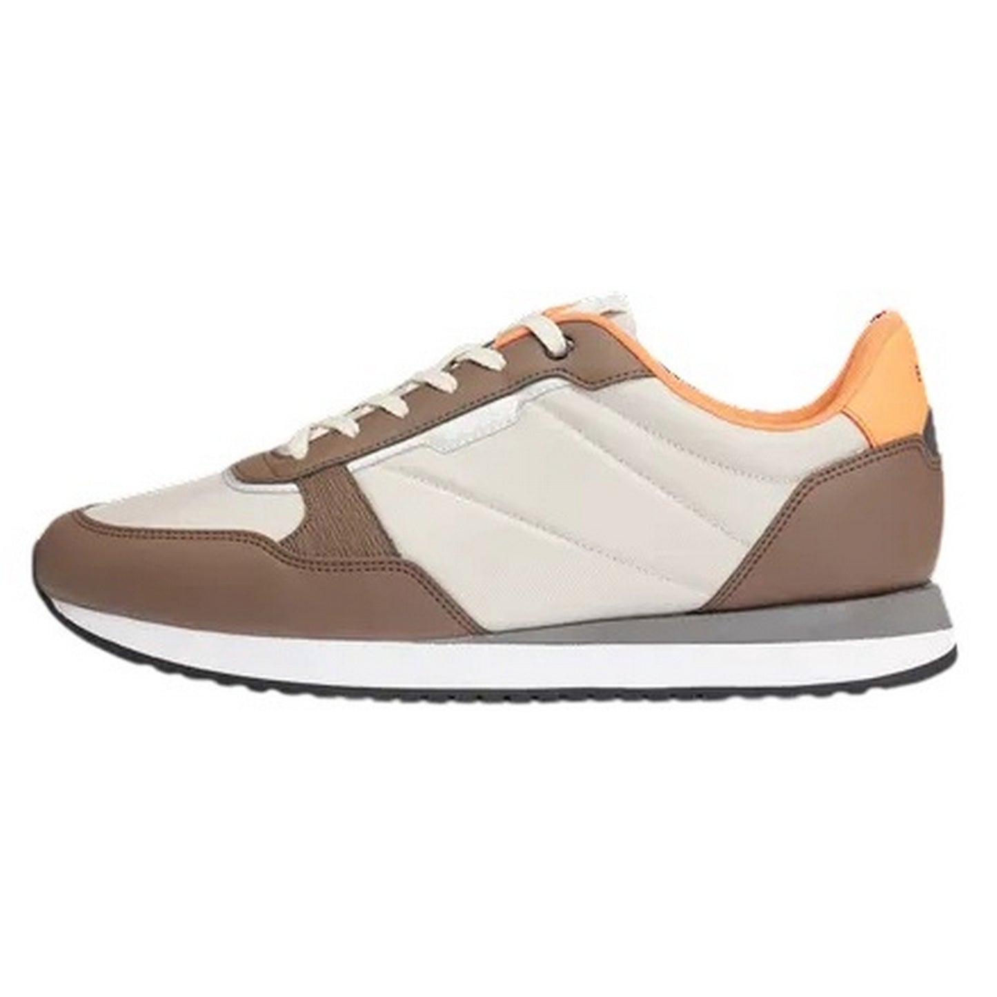 Brown - Side - Boss Mens Kai Leather Running Trainers