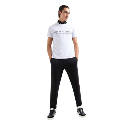 White - Lifestyle - Armani Exchange Mens Lettering Crew Neck Regular T-Shirt