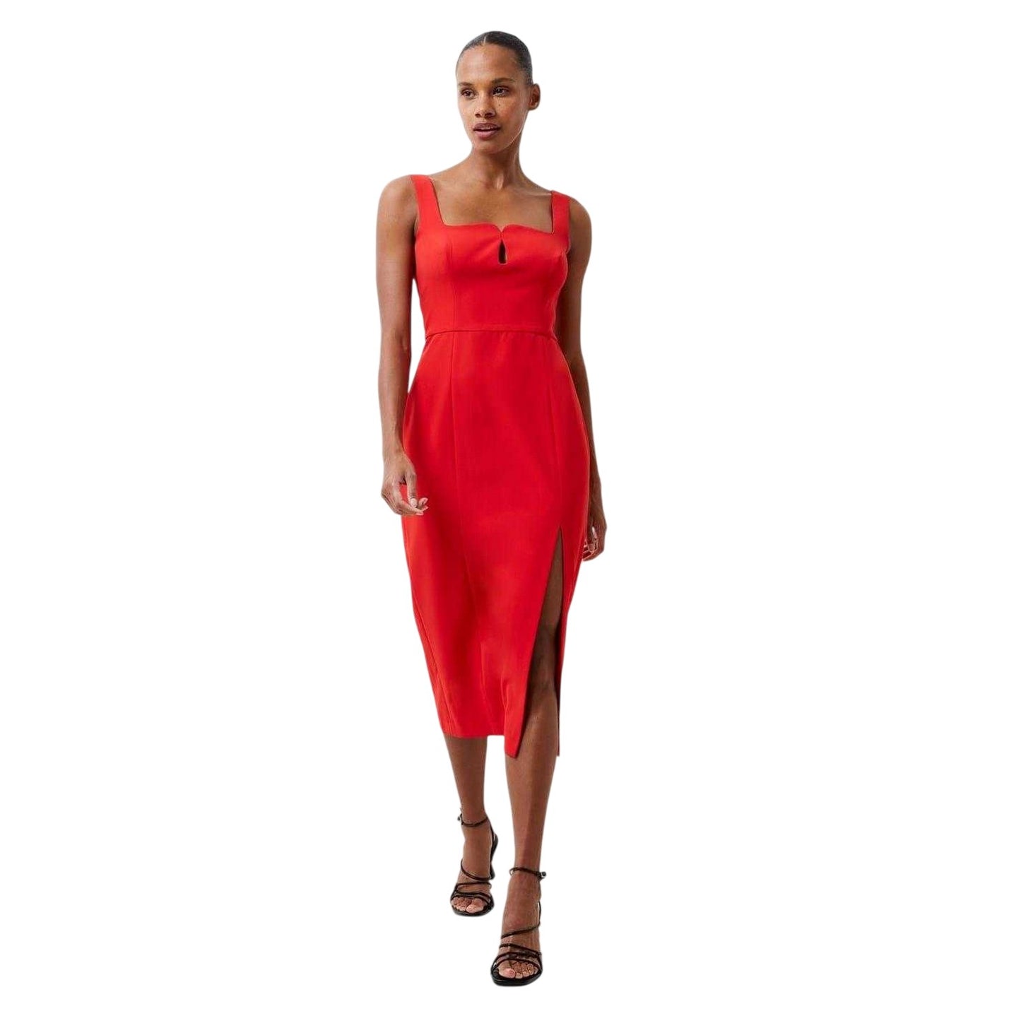True Red - Lifestyle - French Connection Womens-Ladies Echo Crepe Square Neck Bodycon Dress