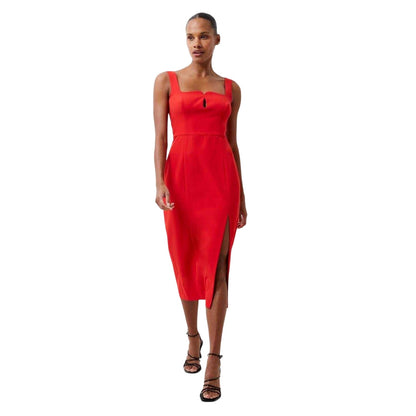 True Red - Lifestyle - French Connection Womens-Ladies Echo Crepe Square Neck Bodycon Dress