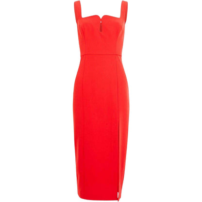 True Red - Front - French Connection Womens-Ladies Echo Crepe Square Neck Bodycon Dress