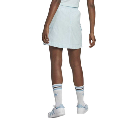 Blue - Back - Adidas Womens-Ladies Originals Seersucker Tennis Mini Skirt