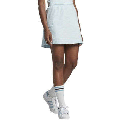 Blue - Side - Adidas Womens-Ladies Originals Seersucker Tennis Mini Skirt