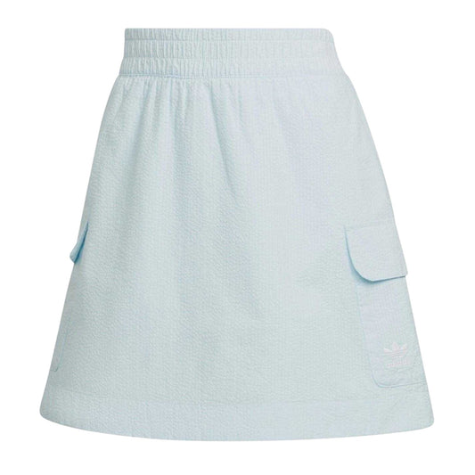 Blue - Front - Adidas Womens-Ladies Originals Seersucker Tennis Mini Skirt