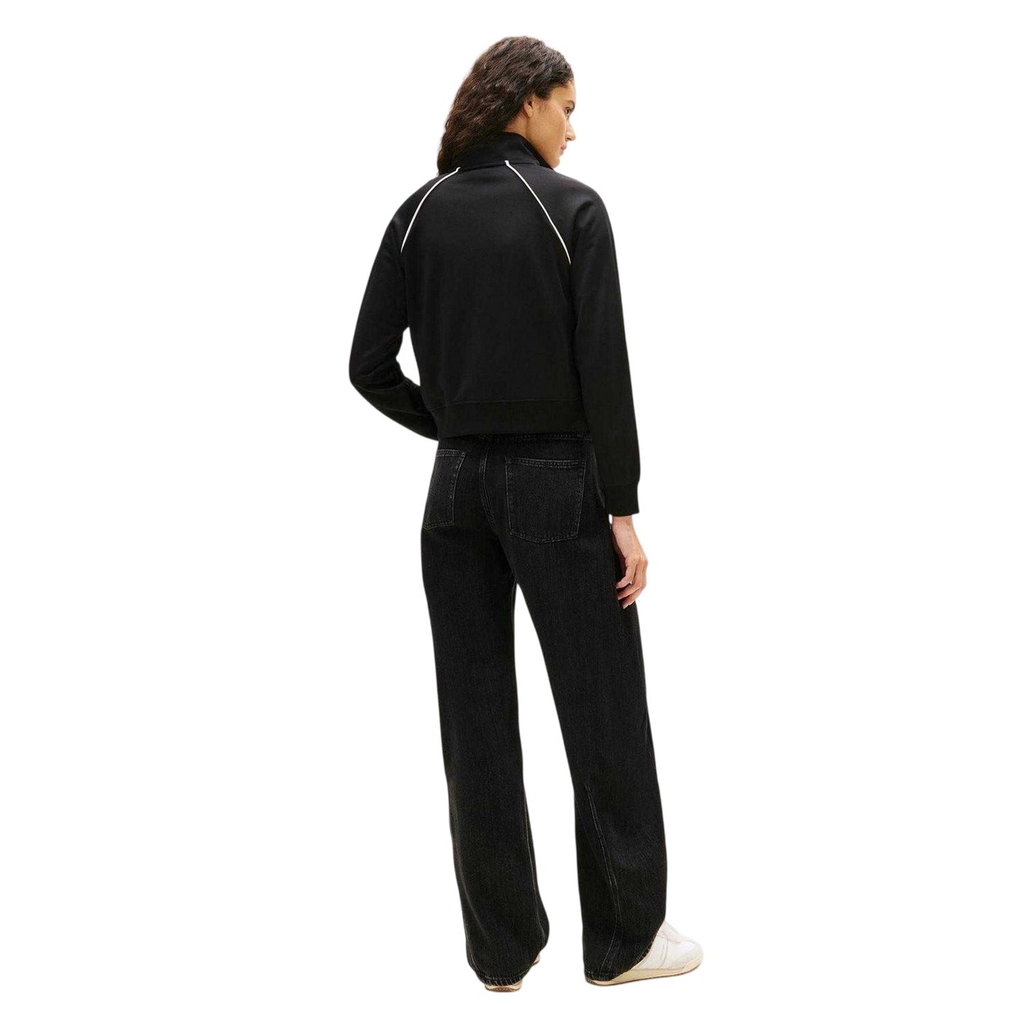 Black - Back - Tommy Jeans Womens-Ladies Badge Track Jacket