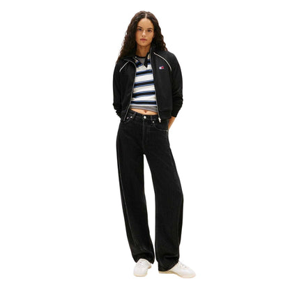 Black - Lifestyle - Tommy Jeans Womens-Ladies Badge Track Jacket