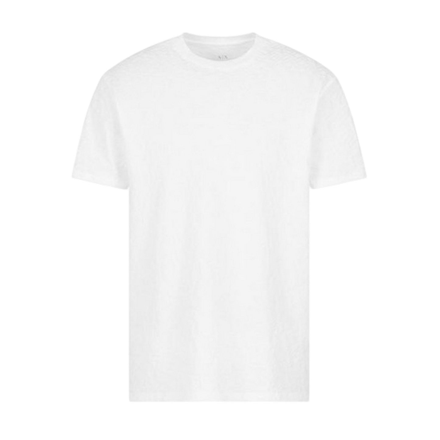 Off White - Front - Armani Exchange Mens Textured Crew Neck Regular T-Shirt