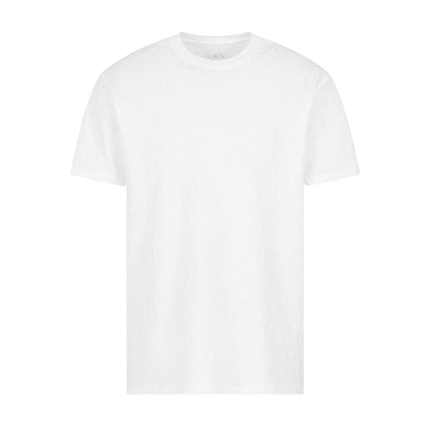 Off White - Front - Armani Exchange Mens Textured Crew Neck Regular T-Shirt