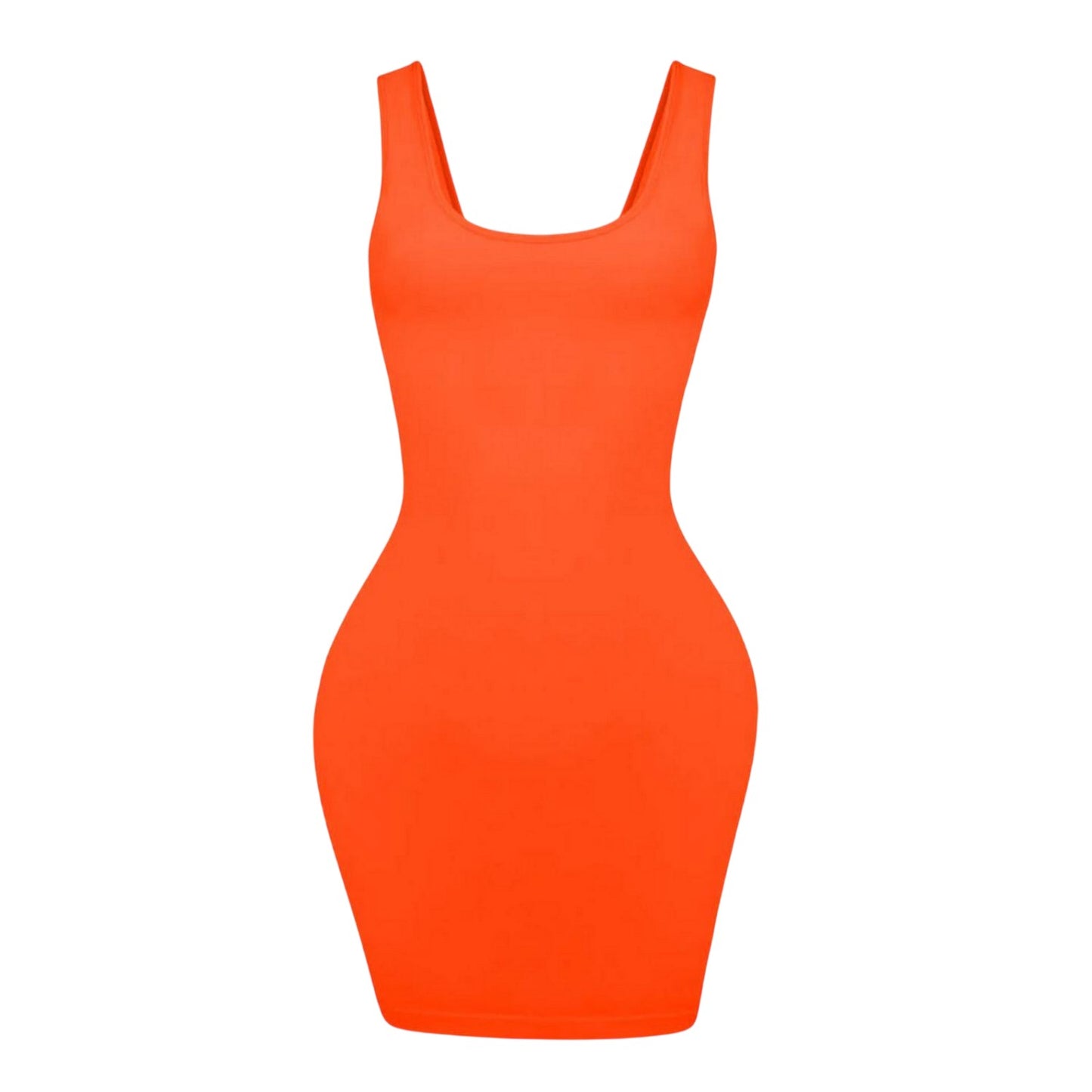 Orange - Front - Honeyz Womens-Ladies Bandage Square Neck Bodycon Dress