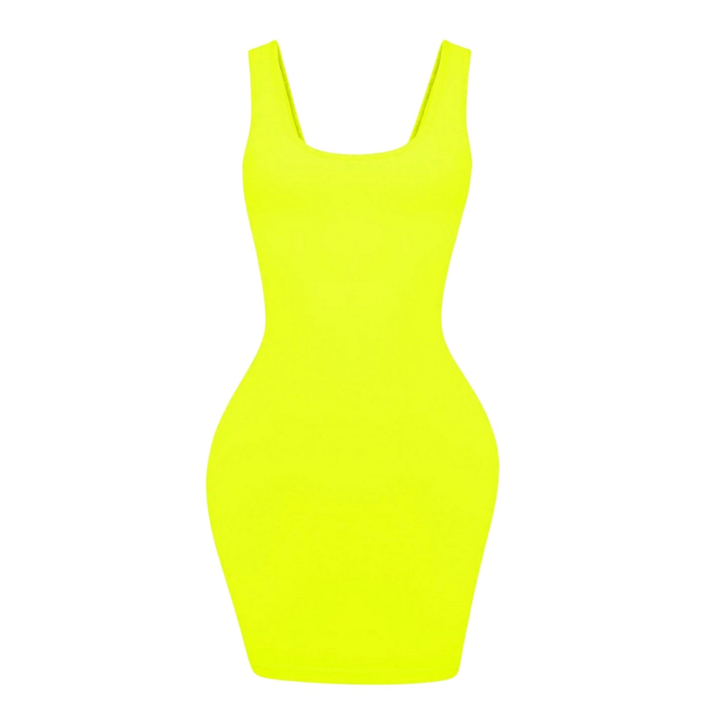 Yellow - Front - Honeyz Womens-Ladies Bandage Square Neck Bodycon Dress