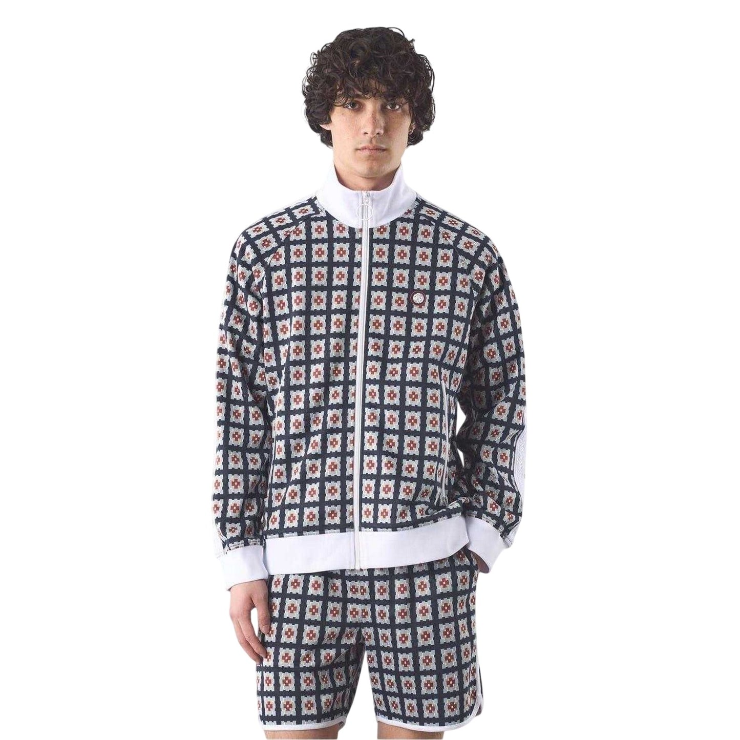 Multicoloured - Side - Pretty Green Mens Timperley Geometric Pattern Long-Sleeved Track Jacket