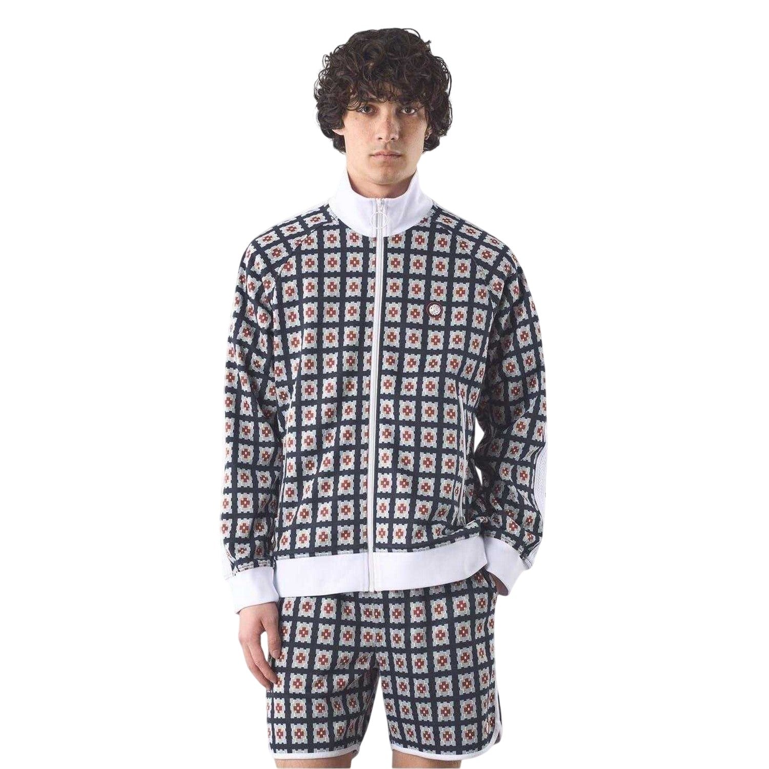 Multicoloured - Side - Pretty Green Mens Timperley Geometric Pattern Long-Sleeved Track Jacket