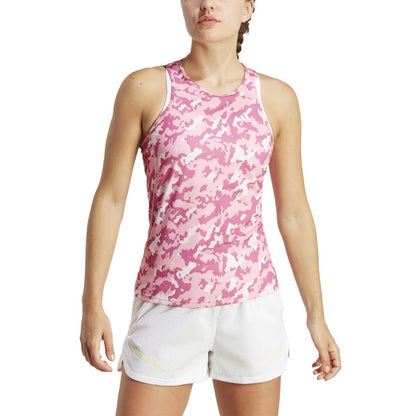 Pink - Lifestyle - Adidas Womens-Ladies Own The Run Camo Running Tank Top