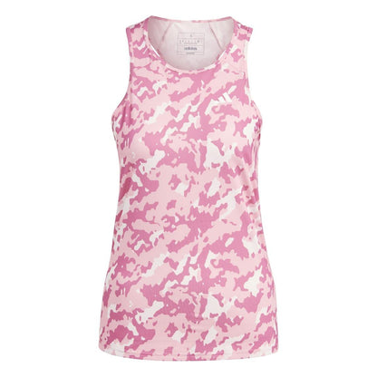 Pink - Front - Adidas Womens-Ladies Own The Run Camo Running Tank Top