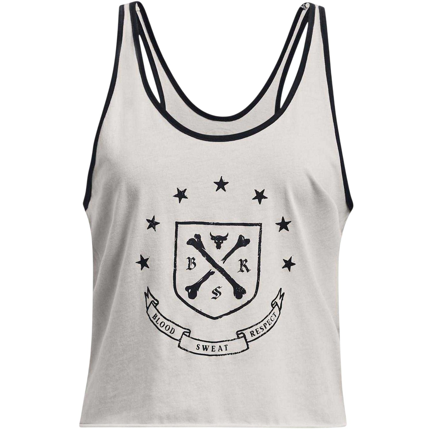 White - Front - Under Armour Womens-Ladies Project Rock Relaxed Fit Tank Top