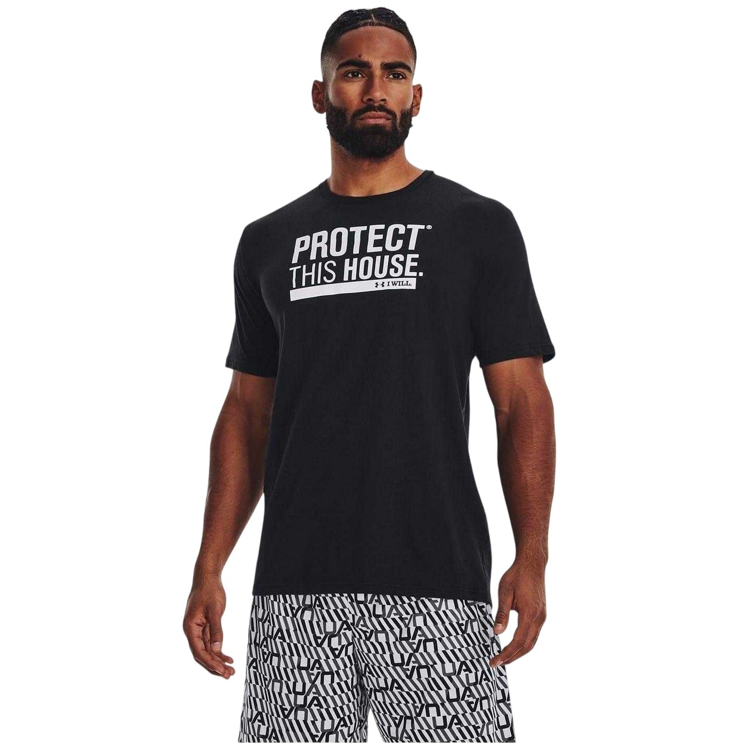 Black - Side - Under Armour Mens Protect This House Crew Neck T-Shirt
