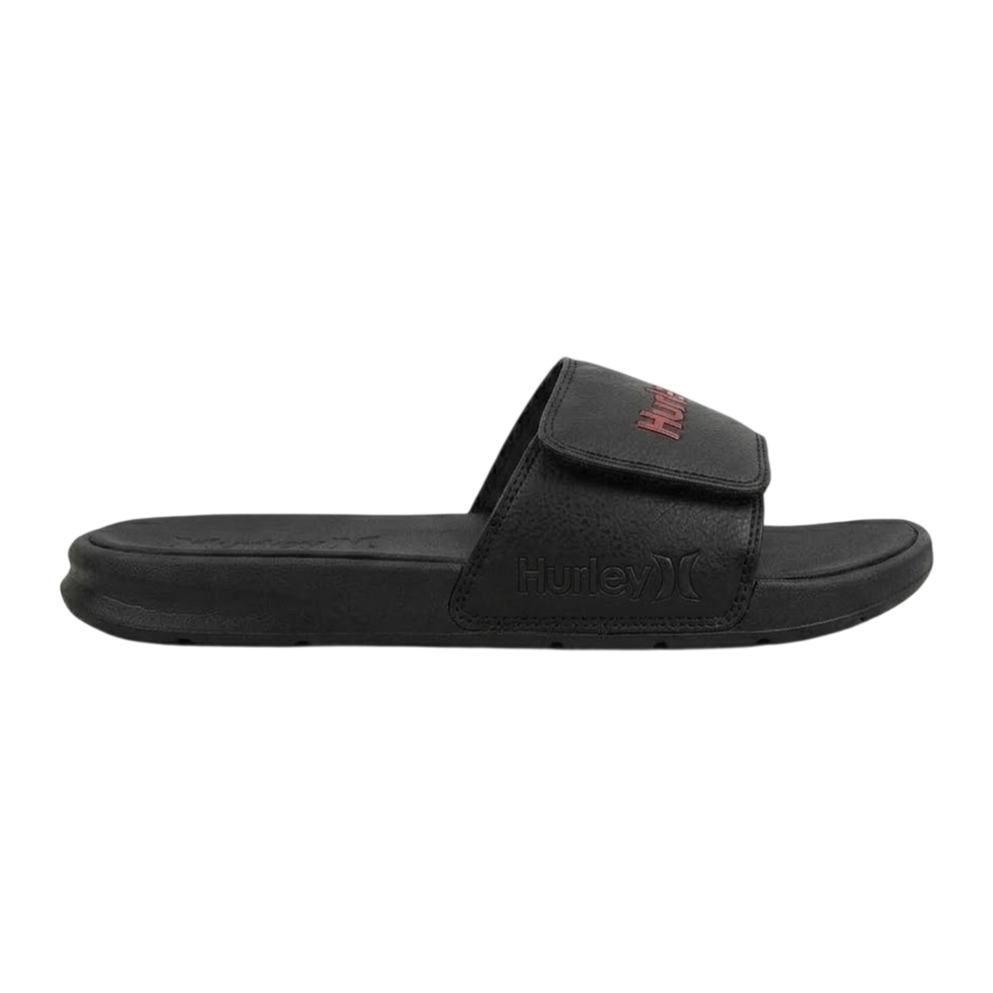 Black-Red - Front - Hurley Mens Vel Sliders