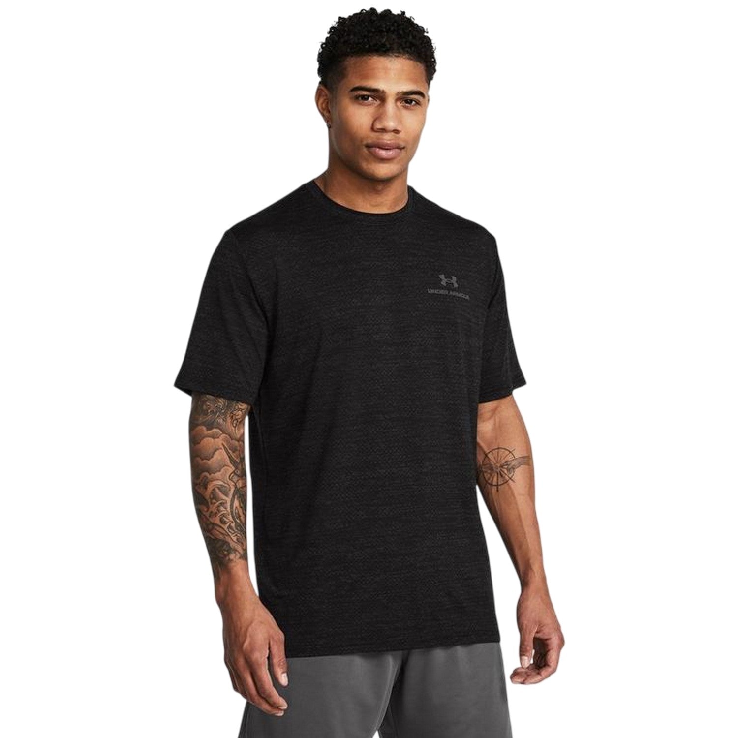 Black - Side - Under Armour Mens Vanish Crew Neck T-Shirt