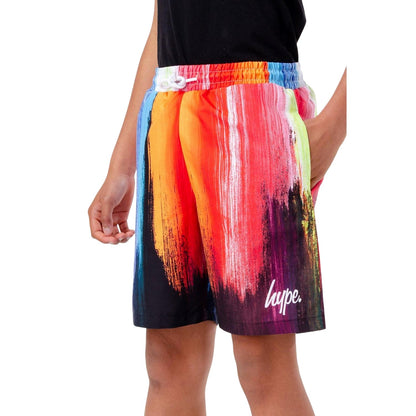 Multicoloured - Front - Hype Childrens-Kids Paint Drip Swim Shorts