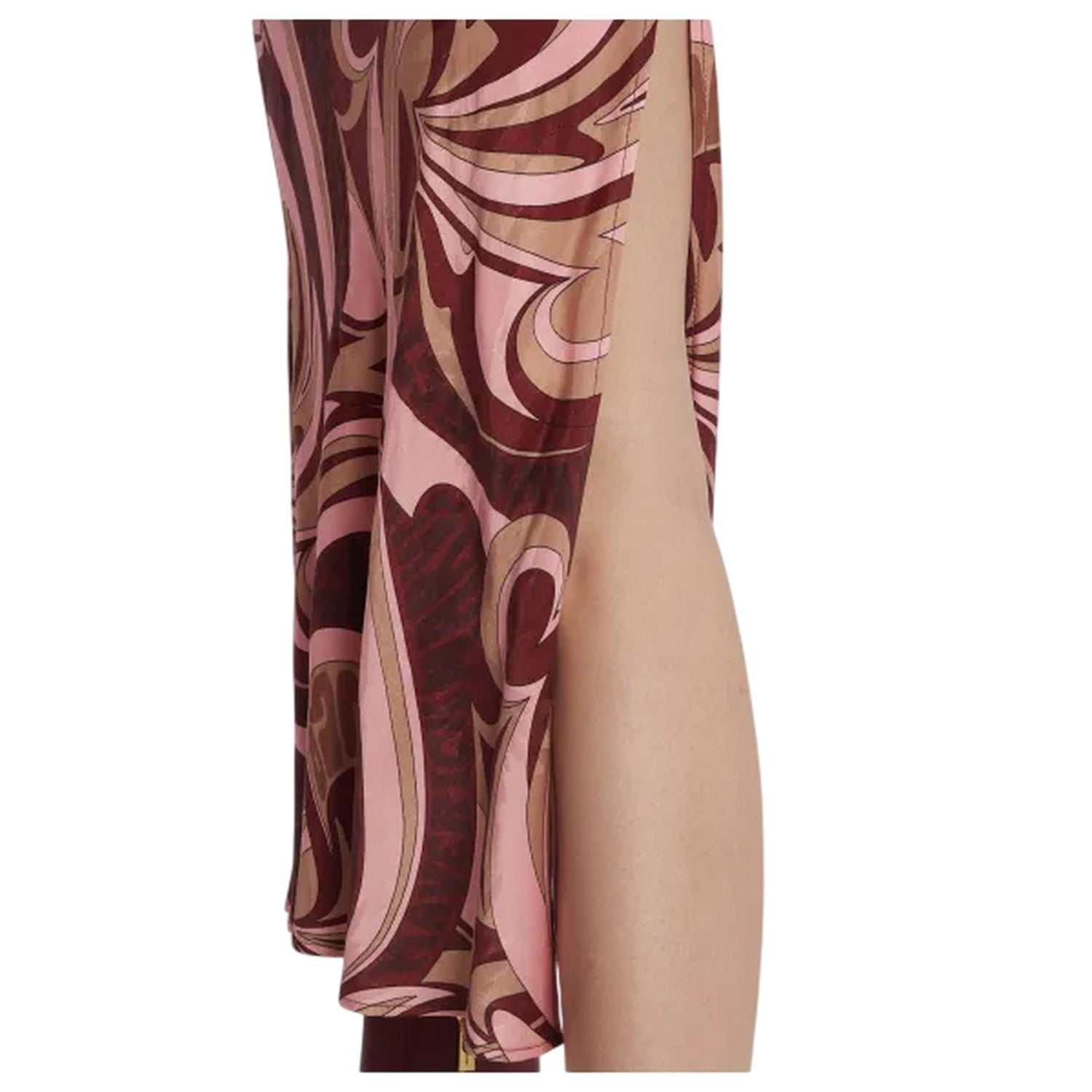 Brown - Side - Hugo Womens-Ladies Ramale Abstract Slim Pencil Skirt