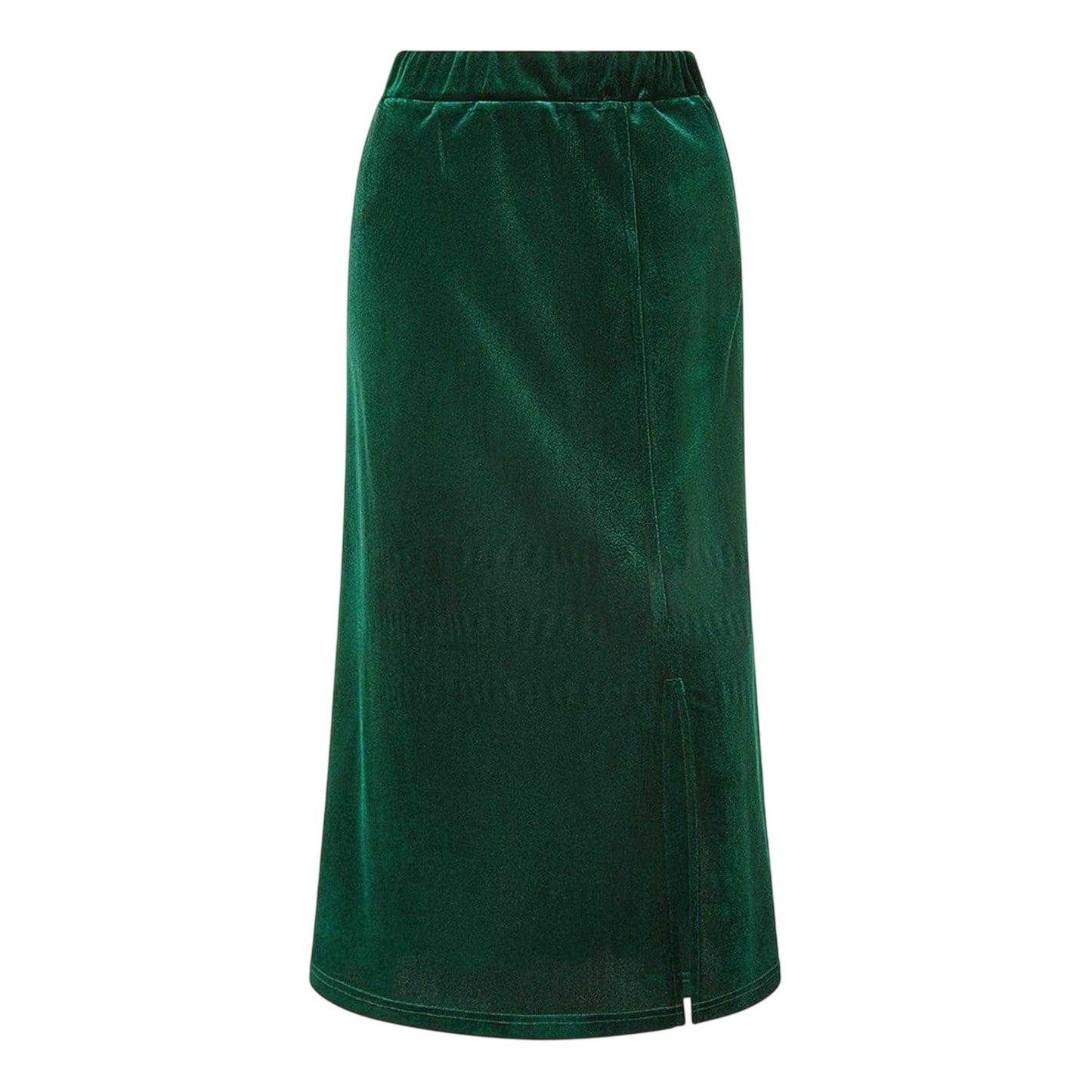 Green - Front - Yumi Womens-Ladies Velvet Midi Skirt