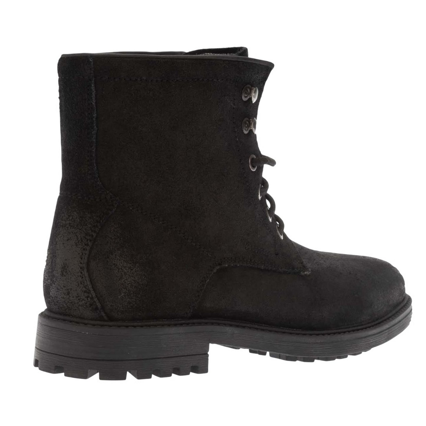 Black - Back - Dune London Womens-Ladies Card Suede Flat Ankle Boots