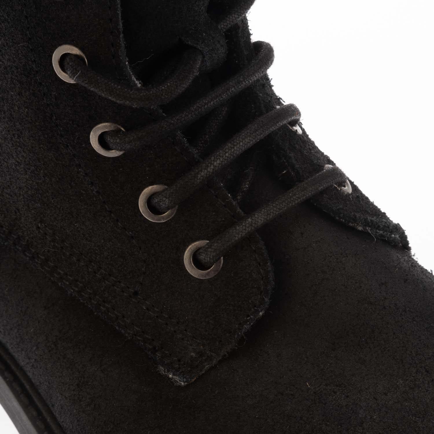 Black - Side - Dune London Womens-Ladies Card Suede Flat Ankle Boots