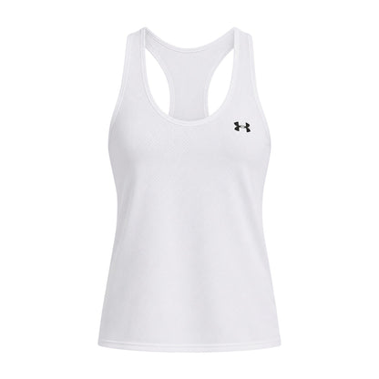 White-Black - Front - Under Armour Womens-Ladies Tech Sleeveless Tank Top