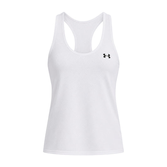 White-Black - Front - Under Armour Womens-Ladies Tech Sleeveless Tank Top