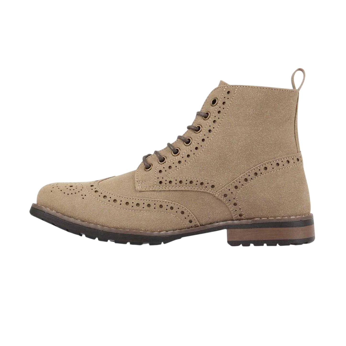 Camel - Back - Nicholas Deakins Mens Brogue Detailing Block Heel Boots