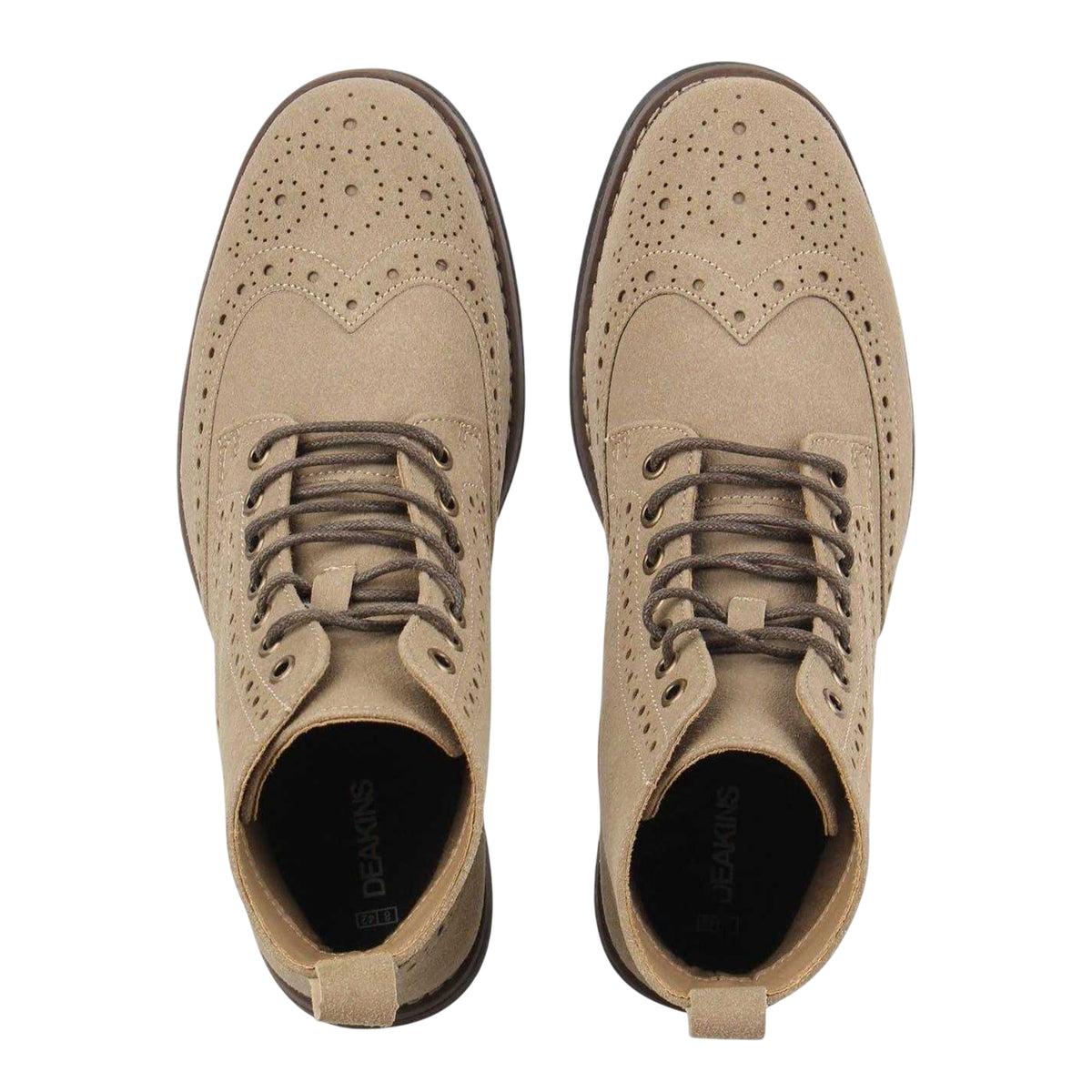 Camel - Side - Nicholas Deakins Mens Brogue Detailing Block Heel Boots