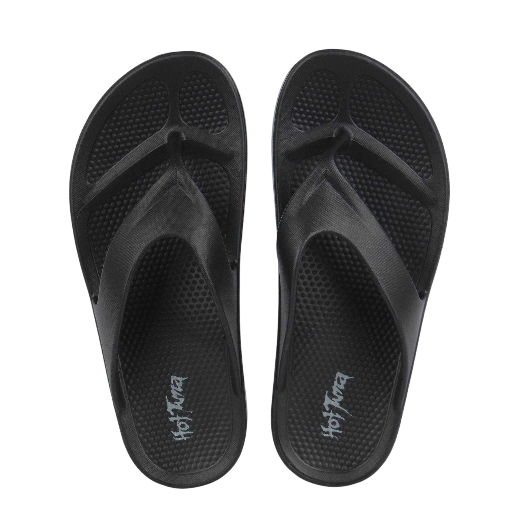 Black - Side - Hot Tuna Womens-Ladies EVA Flip Flops