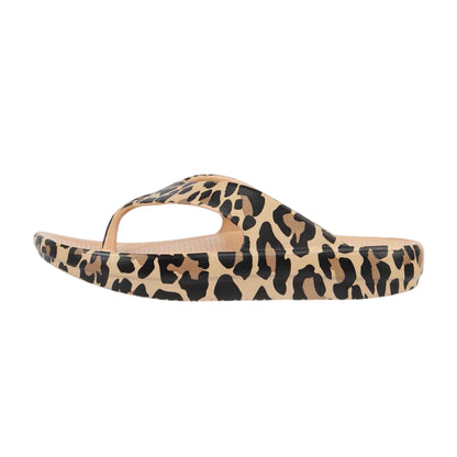 Leopard - Back - Hot Tuna Womens-Ladies EVA Flip Flops