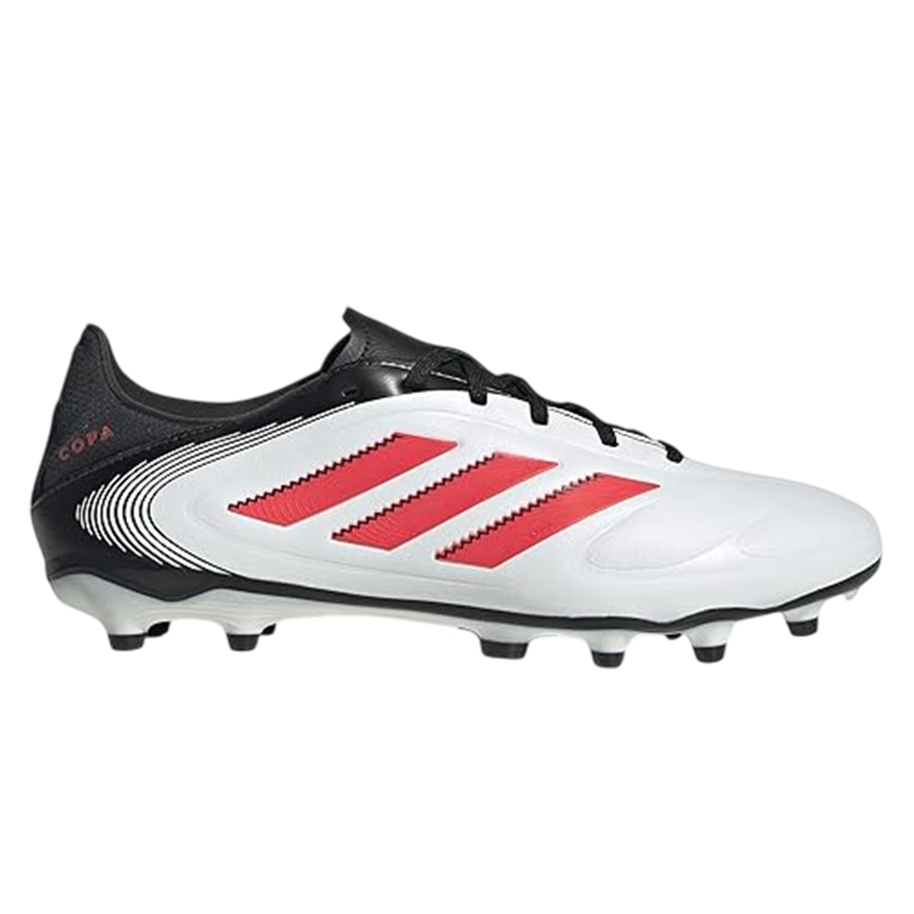 White-Red-Black - Front - Adidas Unisex Adult Copa Pure 3 Elite Leather Lace Up Soft Ground Football Boots