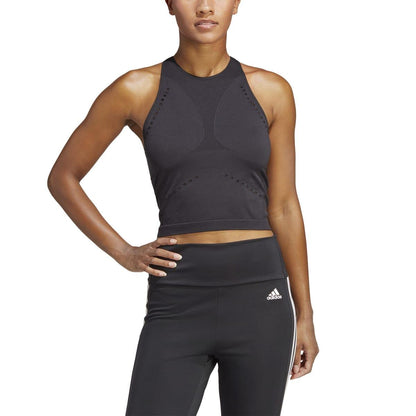 Black - Lifestyle - Adidas Womens-Ladies Aeroknit Tank Top