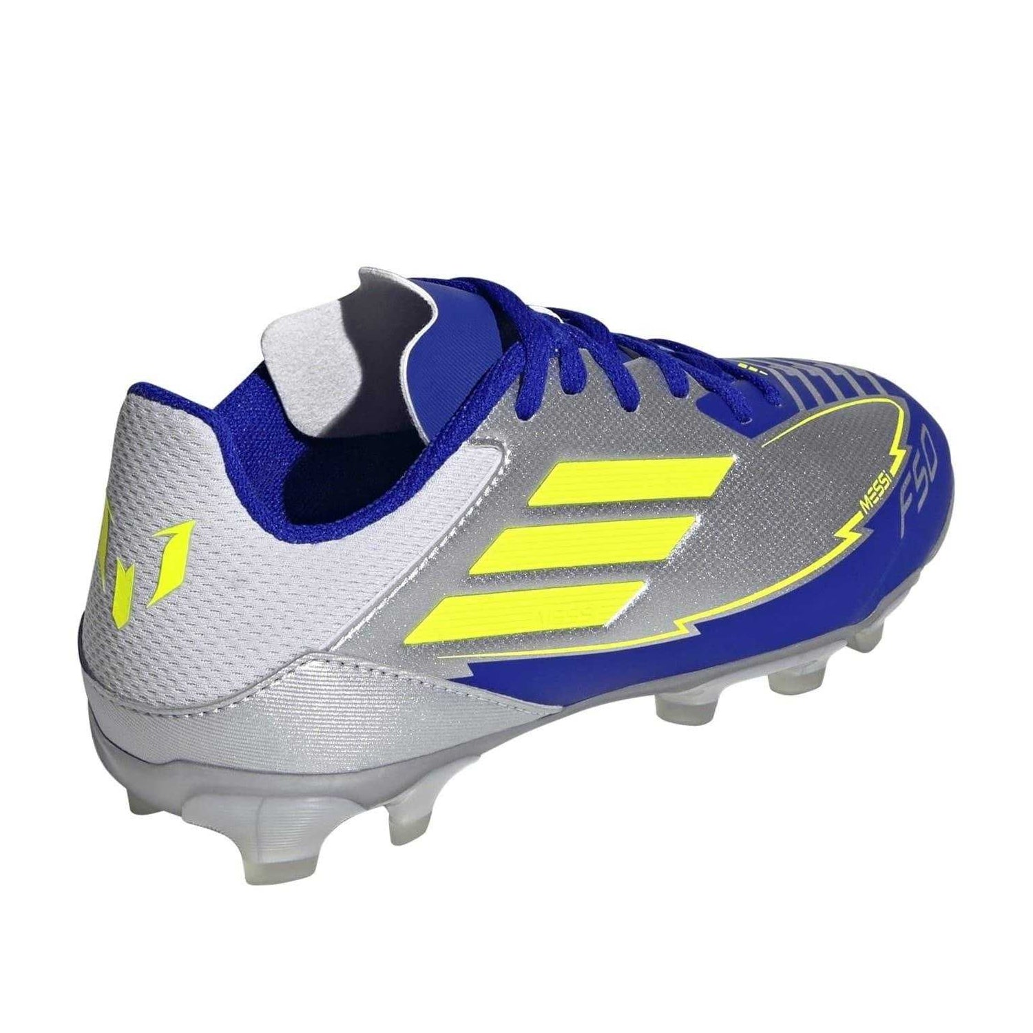 Yellow-Blue - Back - Adidas Unisex Adult F50 Messi Club Firm Ground Football Boots