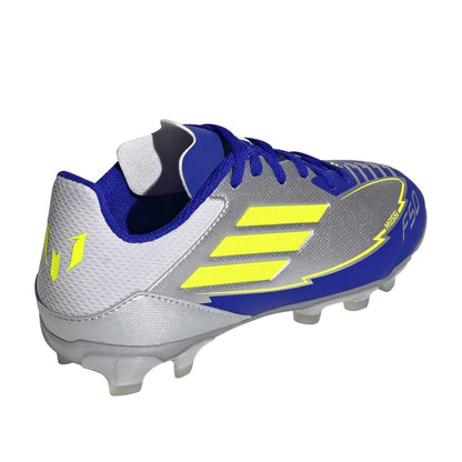 Yellow-Blue - Back - Adidas Unisex Adult F50 Messi Club Firm Ground Football Boots
