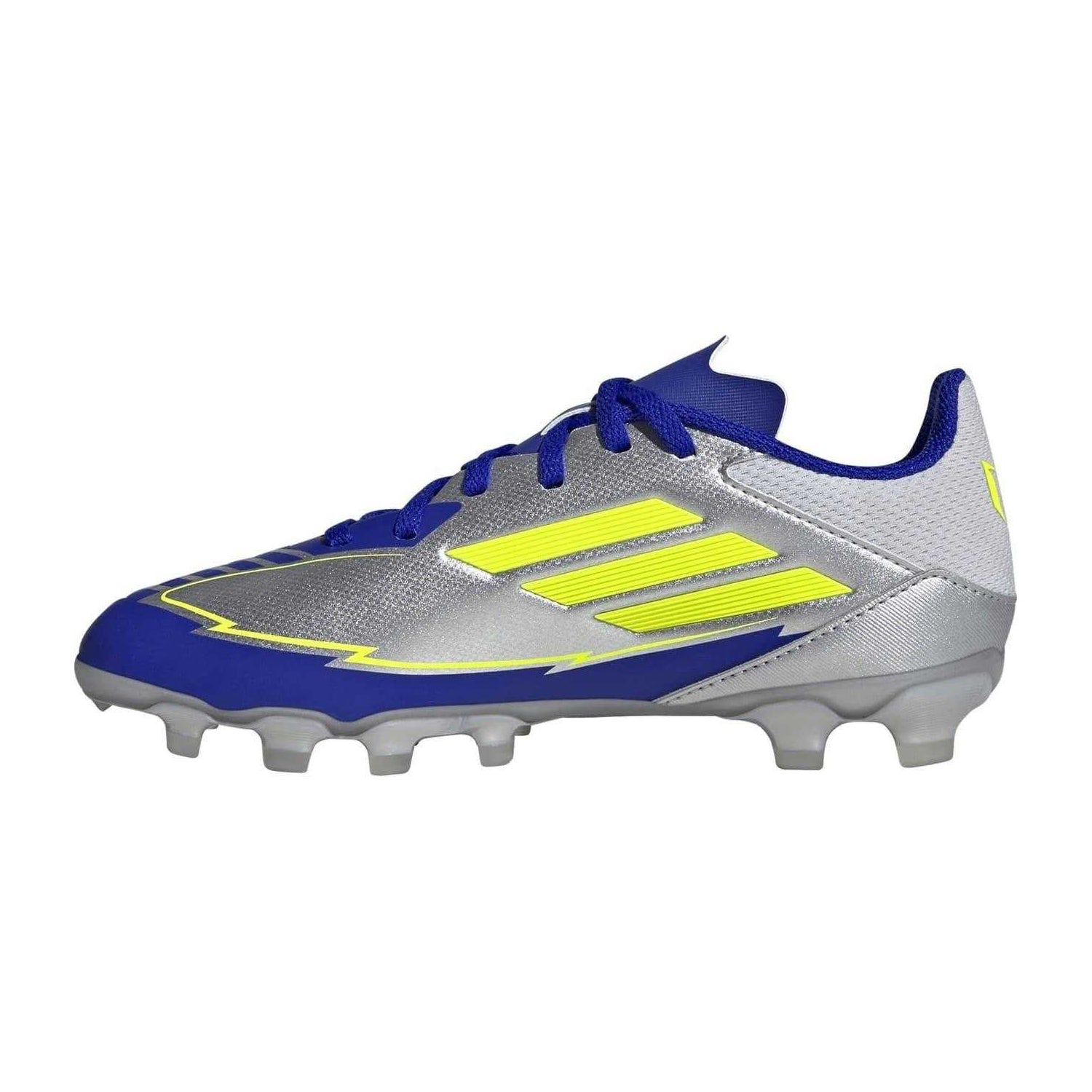 Yellow-Blue - Side - Adidas Unisex Adult F50 Messi Club Firm Ground Football Boots