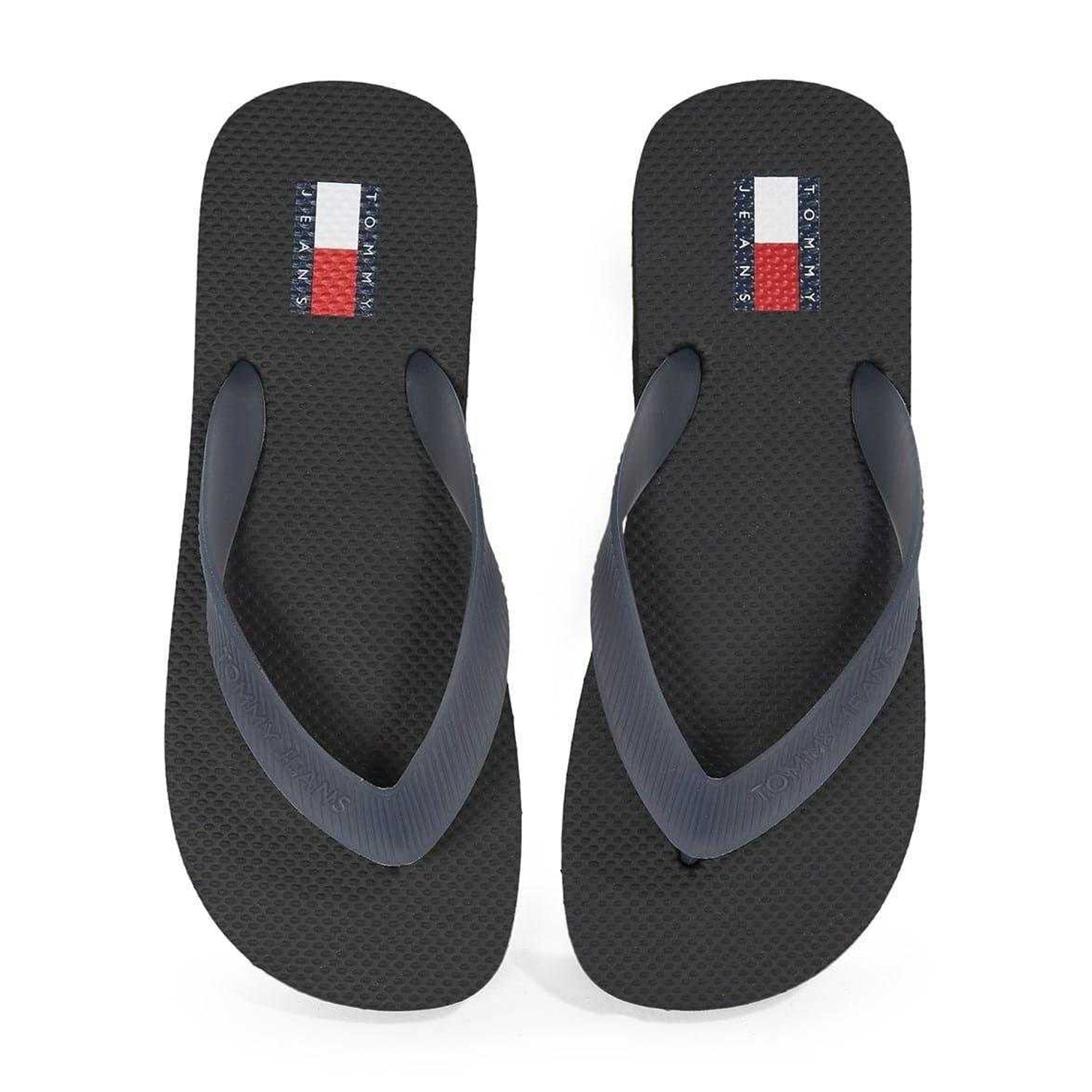 Washed Black - Side - Tommy Jeans Womens-Ladies Thermoplastic Flip Flops