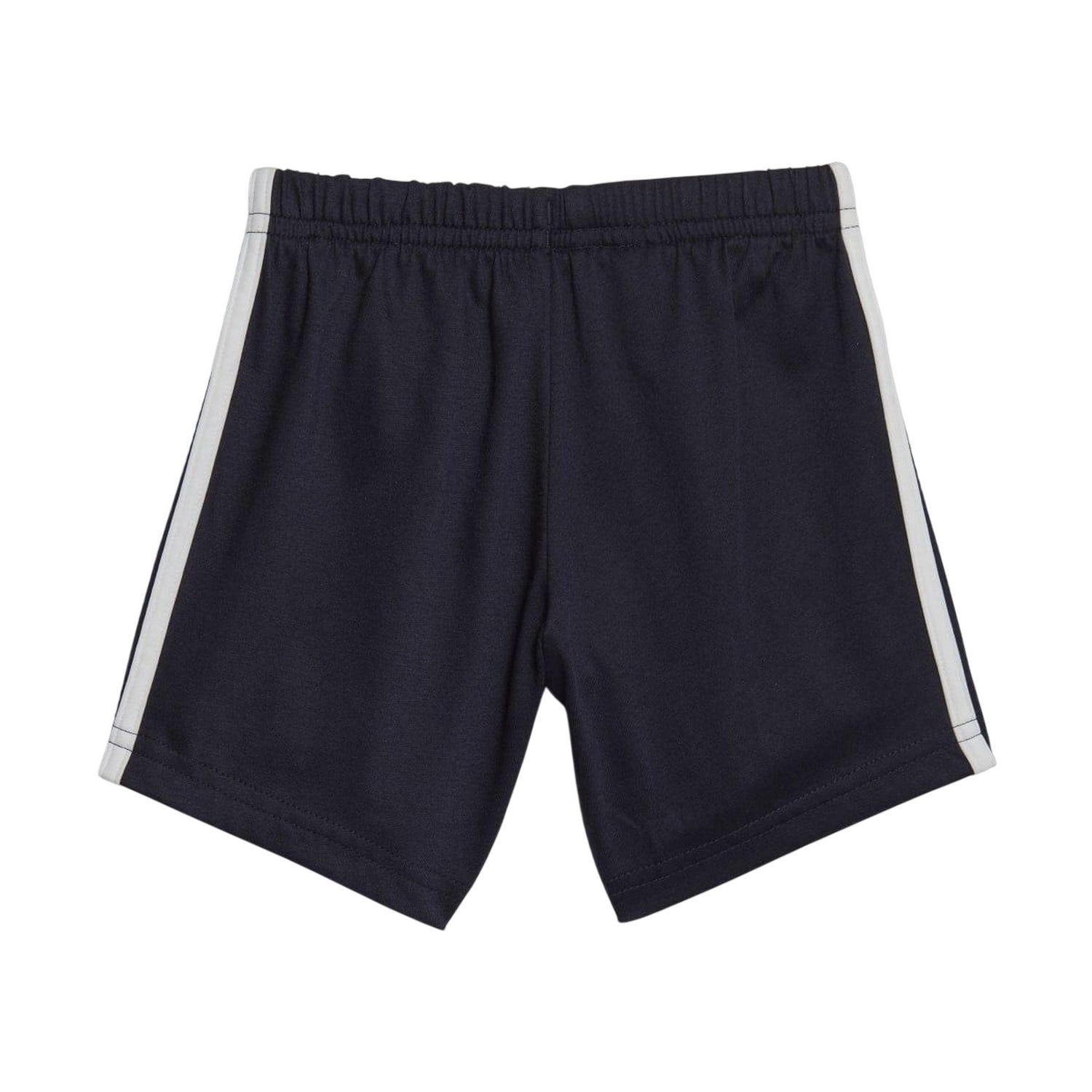 Red-Black - Back - Adidas Baby Stripe Top & Bottom Set