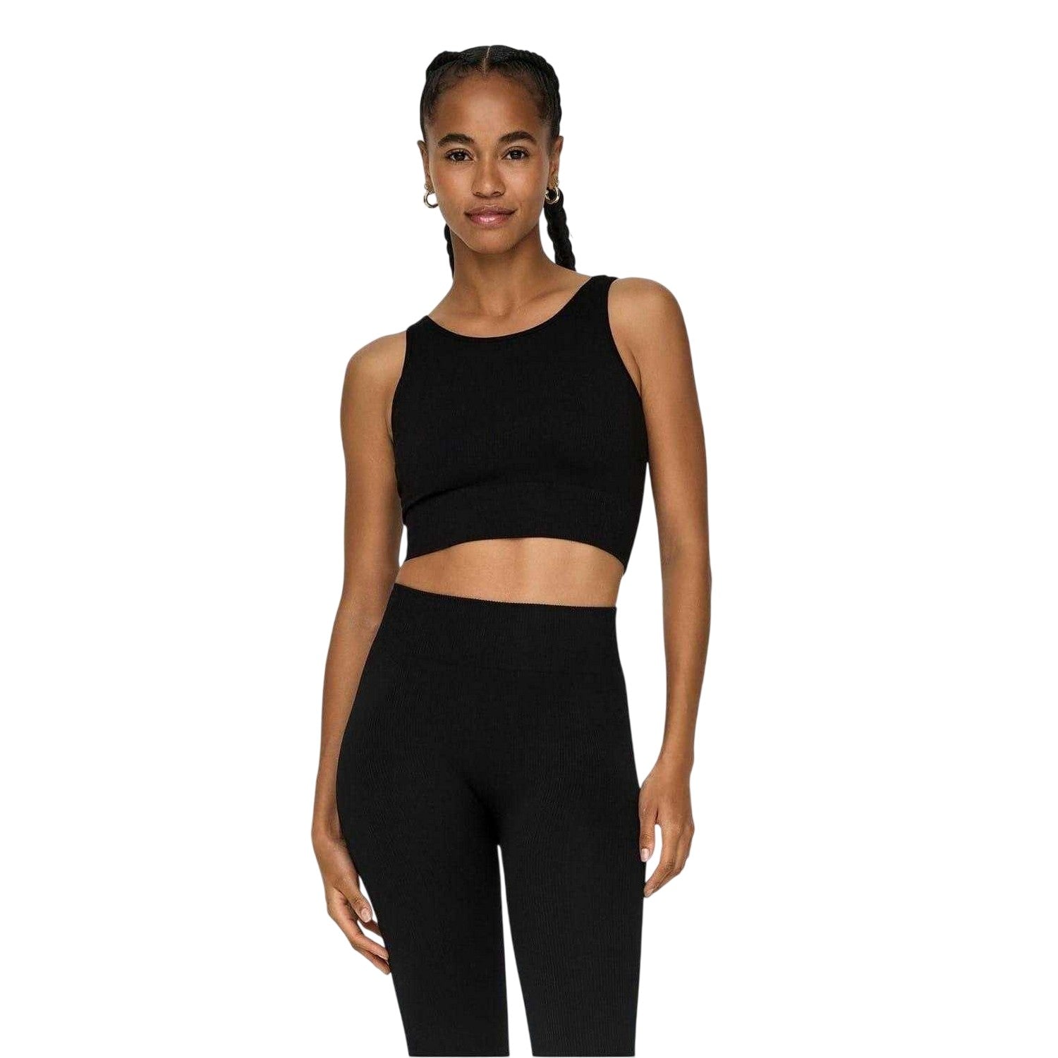 Black - Side - Only Play Womens-Ladies Onpjaia Life Slim Crop Top