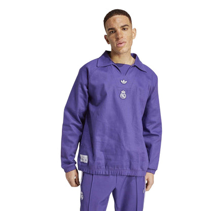 Purple - Side - Adidas Mens Real Madrid CF Sweatshirt