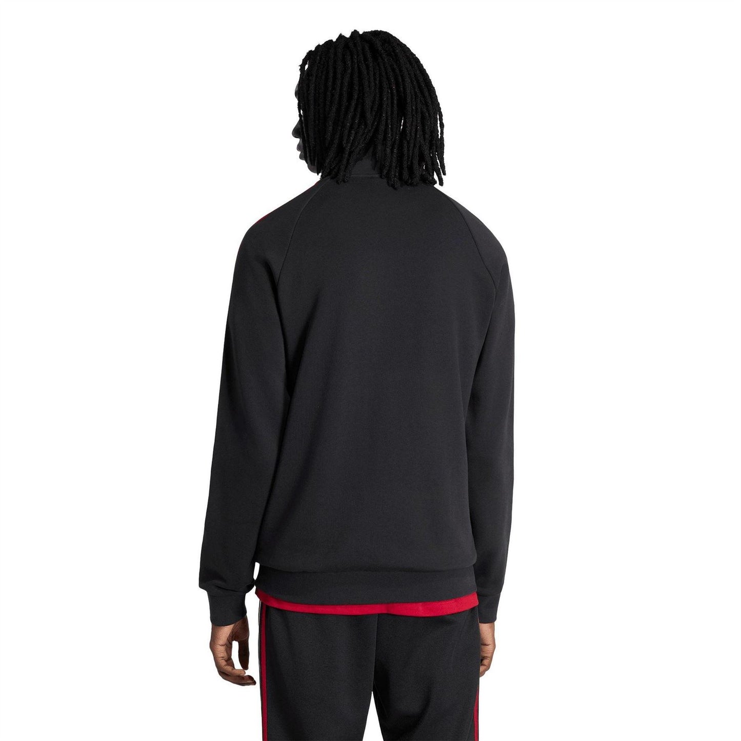 Black-White - Back - Manchester United FC Mens Originals Adidas Half Zip Jumper