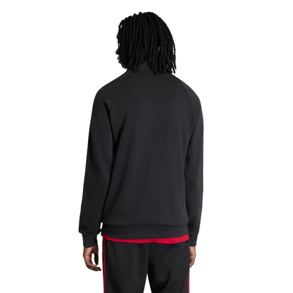 Black-White - Back - Manchester United FC Mens Originals Adidas Half Zip Jumper