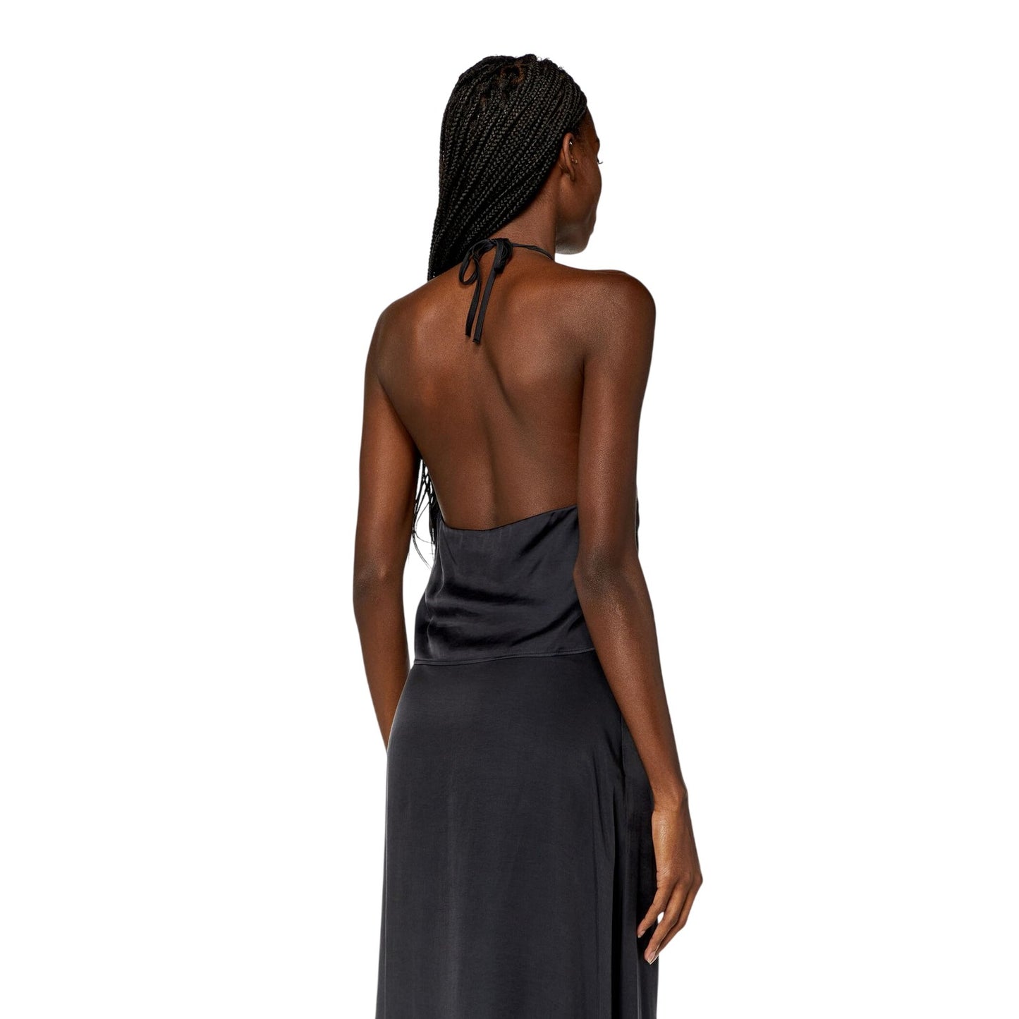 Jet Black - Back - Diesel Womens-Ladies Halter Neck Relaxed Fit Tank Top