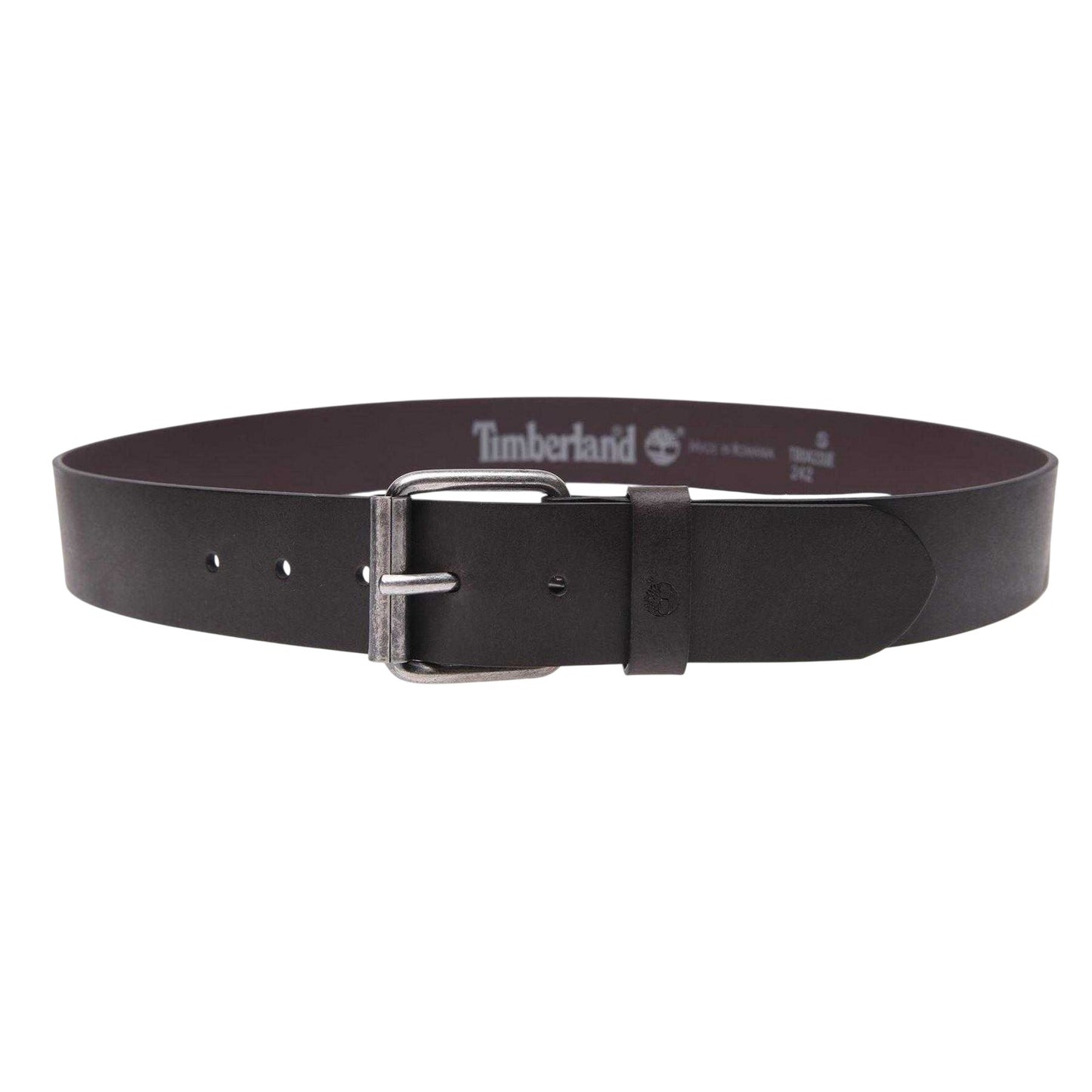Dark Brown - Back - Timberland Mens Leather Belt