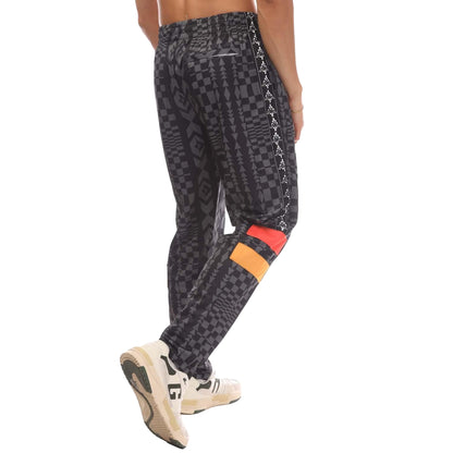 Black - Back - Marcelo Burlon Mens Folk Kappa All-Over Print Tracksuit Bottoms
