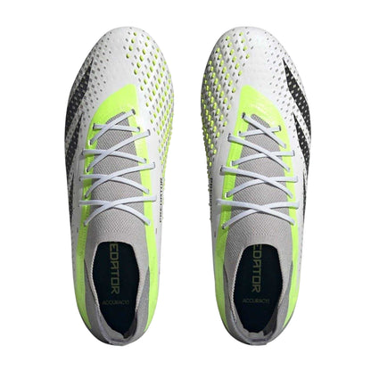 White-Black-Lime Green - Lifestyle - Adidas Mens Predator Accuracy.1 FG Football Boots
