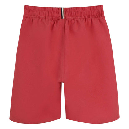Raspberry - Back - Boss Childrens-Kids Logo Swim Shorts